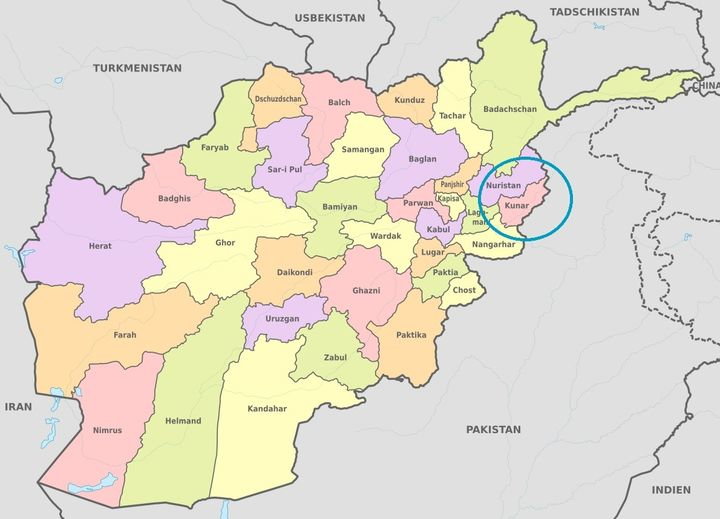 Map Afghanistan - Province of Kunar Map Afghanistan - Province of Kunar